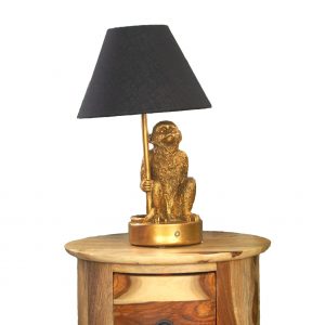 ANTIQUE GOLD MONKEY TABLE LAMP