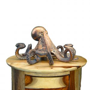 ANTIQUE BRONZE OCTOPUS CANDLESTICK
