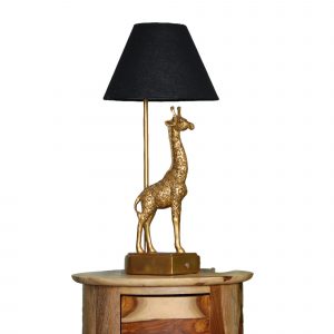 ANTIQUE GOLD GIRAFFE TABLE LAMP