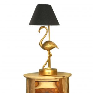 ANTIQUE GOLD FLAMINGO TABLE LAMP