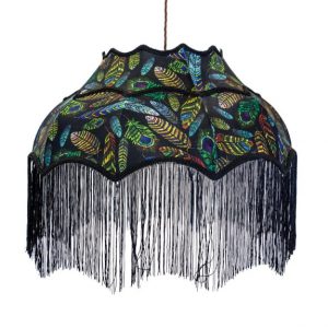 LARGE FEATHER DESIGN FRILLED LAMP SHADE