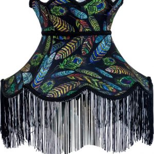 FEATHER DESIGN FRILLED LAMPSHADE
