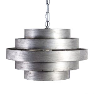 ANTIQUE STEEL TIERED HALO CEILING PENDANT