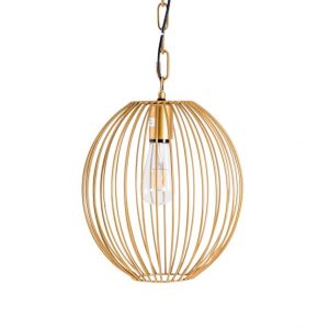 GOLD MEDIUM WIRE SPHERE CEILING PENDANT