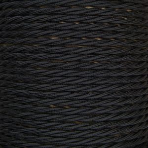 Black 3 Core 0.5mm Twisted Braided Flex Per 1 Metre