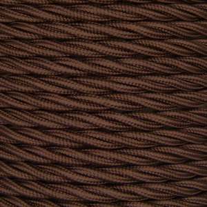 Brown 3 Core 0.5mm Twisted Braided Flex Per 1 Metre