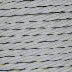 White 3 Core 0.5mm Twisted Braided Flex Per 1 Metre