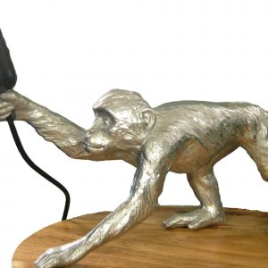 Antique Silver Crawling Monkey Lamp