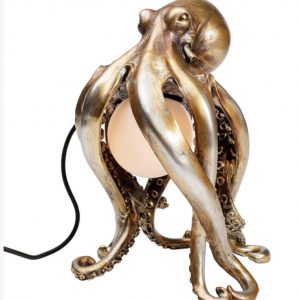 Octopus table lamp in matte gold finish